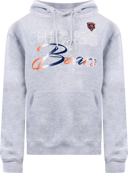 Women's Gray Chicago Bears Shadow Logo Fleece Pullover Hoodie