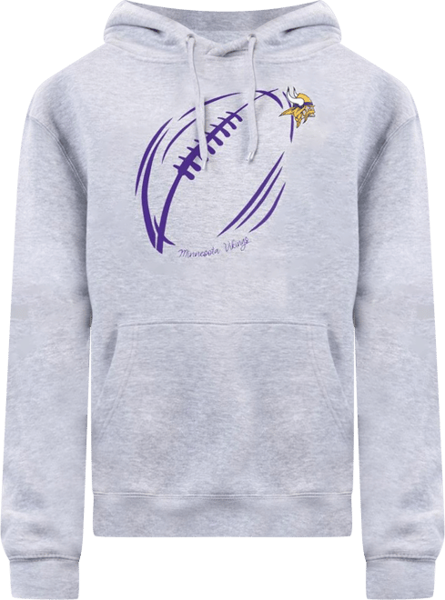 Women's Heather Gray Minnesota Vikings Football Logo Fleece Tri-Blend Pullover Hoodie