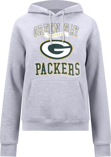 Women's Heather Gray Green Bay Packers Team Logo Graphic Fleece Tri-Blend Pullover Hoodie