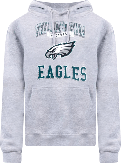 Women's Heather Gray Philadelphia Eagles Team Logo Graphic Fleece Tri-Blend Pullover Hoodie