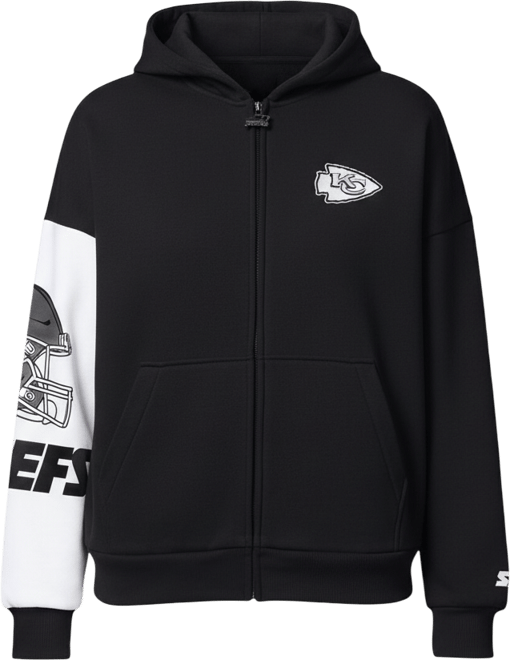 Women's Black Kansas City Chiefs 4th Down Full-Zip Hoodie