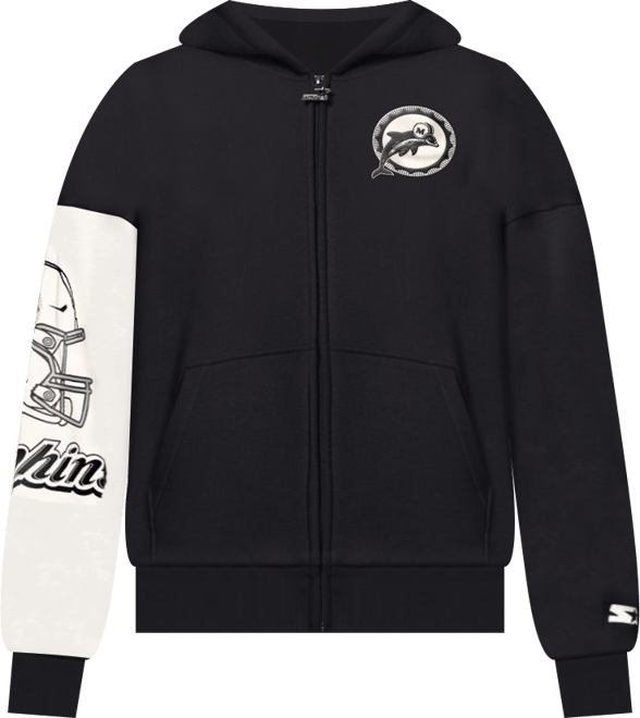 Women's Black Miami Dolphins 4th Down Full-Zip Hoodie