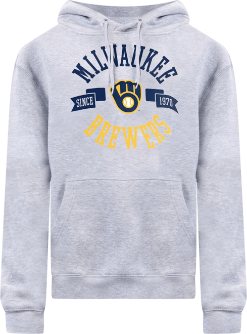 Women's Heather Gray Milwaukee Brewers City Graphic Pullover Hoodie