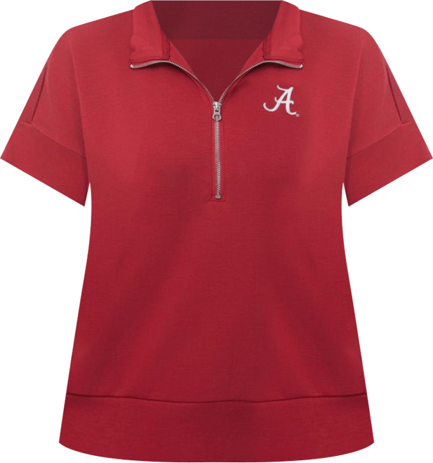 Women's Crimson Alabama Crimson Tide Tri-Blend Quarter-Zip Flowy Top