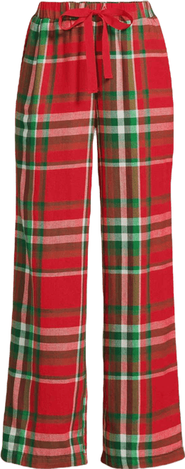 Women's Petite Flannel Wide Leg Sleep Pants