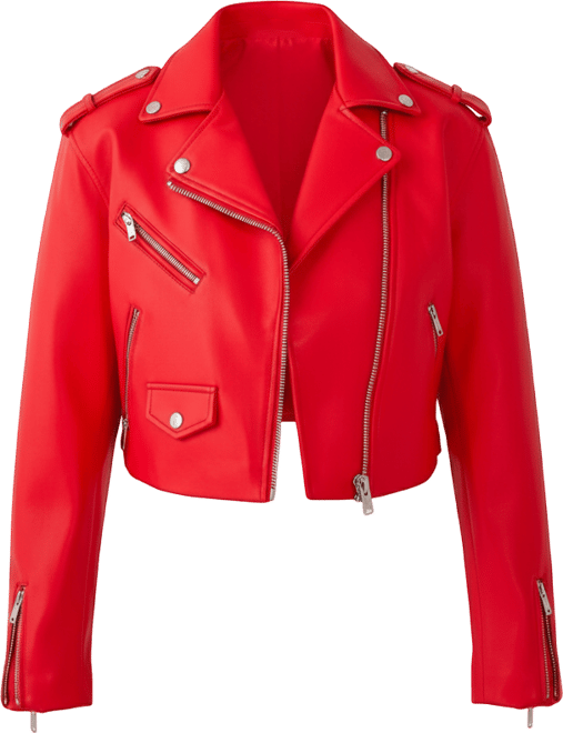 Faux Leather Boxy Biker