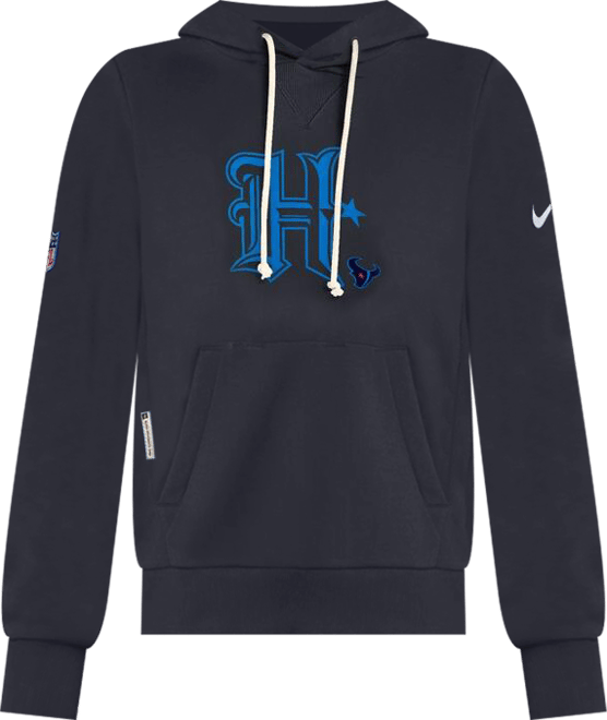 Women's Navy Houston Texans Throwback Sideline Standard Issue Dri-fit Hoodie