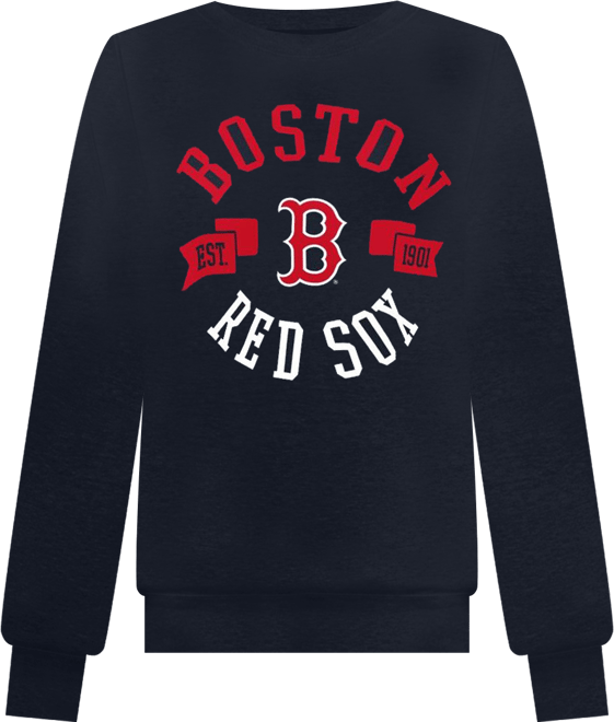 Women's Navy Boston Red Sox Team Logo Fleece Pullover Sweatshirt