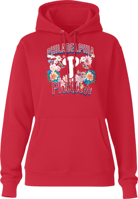 Women's Red Philadelphia Phillies Flowers Graphic Pullover Hoodie