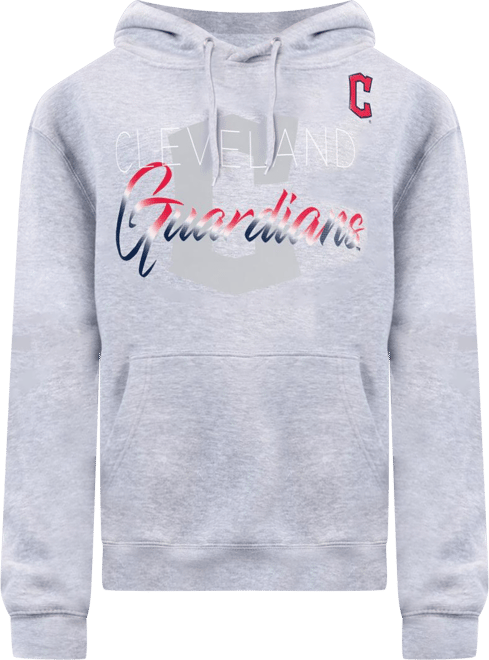 Women's Heather Gray Cleveland Guardians Shadow Logo Graphic Pullover Hoodie