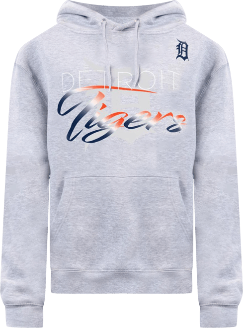 Women's Heather Gray Detroit Tigers Shadow Logo Graphic Pullover Hoodie