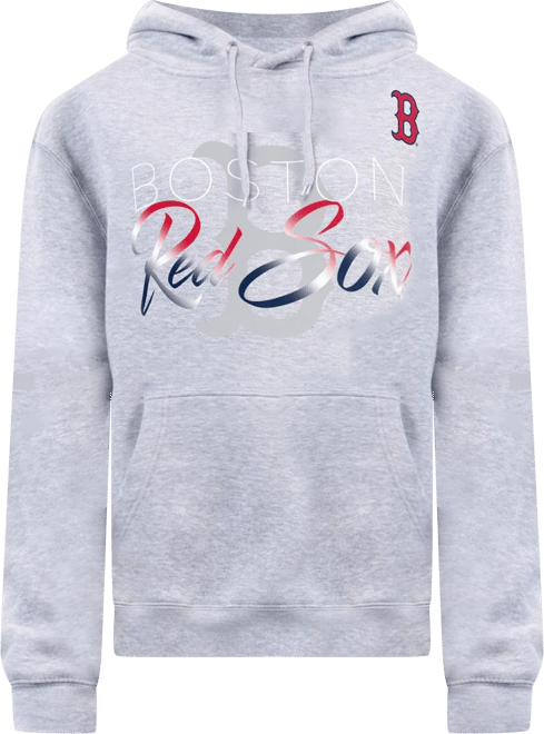 Women's Heather Gray Boston Red Sox Shadow Logo Graphic Pullover Hoodie