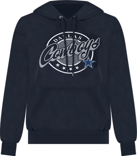 Women's Navy Dallas Cowboys Pinstripe Circle Fleece Pullover Hoodie