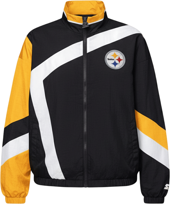 Women's Black/Gold Pittsburgh Steelers Vintage 1st Quarter Full-Zip Windbreaker