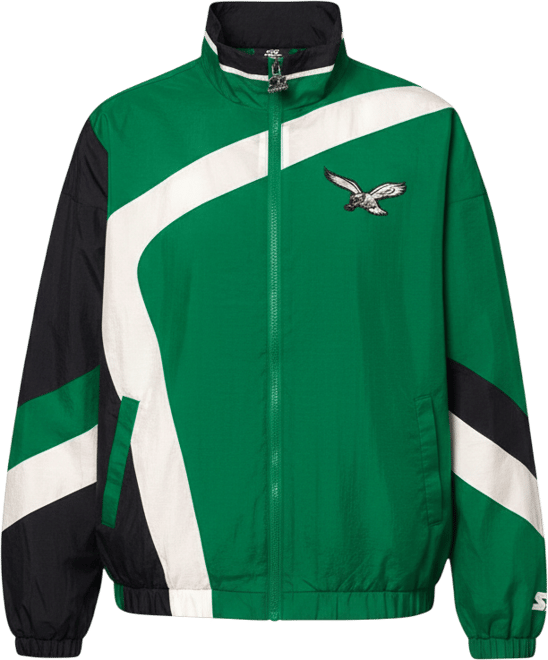 Women's Kelly Green/Black Philadelphia Eagles Vintage 1st Quarter Full-Zip Windbreaker