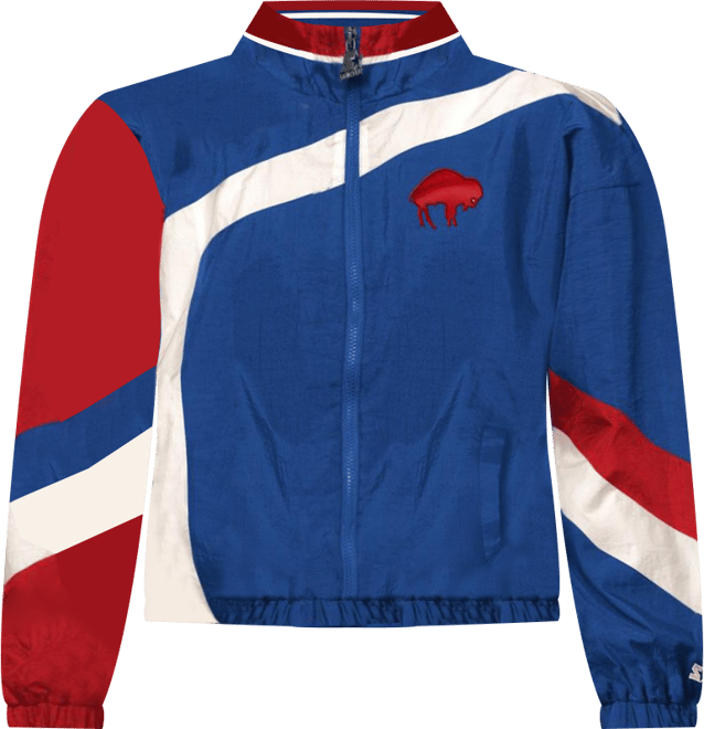 Women's Royal/Red Buffalo Bills Vintage 1st Quarter Full-Zip Windbreaker