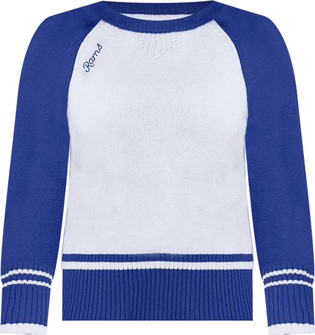 Women's White/Royal Los Angeles Rams Color Block Raglan Sweater