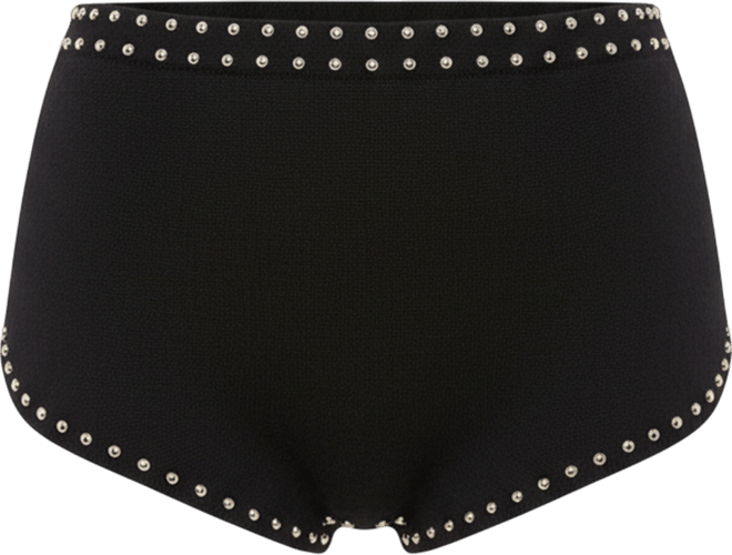 Women's Knitted Western Stud Detail Shorts