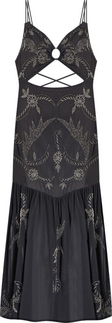 Ring Cut Out Volume Maxi Dress