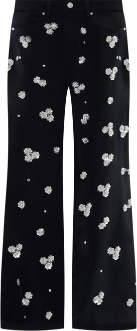 Limited Embellished Flower Applique Jean
