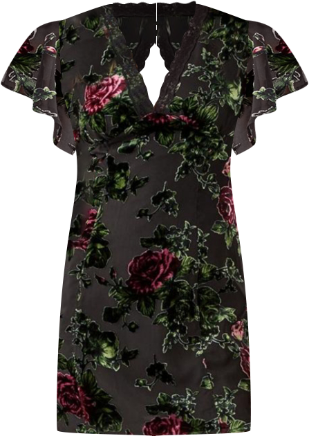 Women's Lace Trim Cut Out Mini Dress