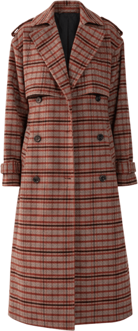 Women's Check Vinyl Collar Trench Coat