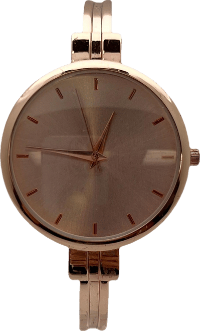 Rose Gold Big Face Minimalist Bezel Bangle Women Watch