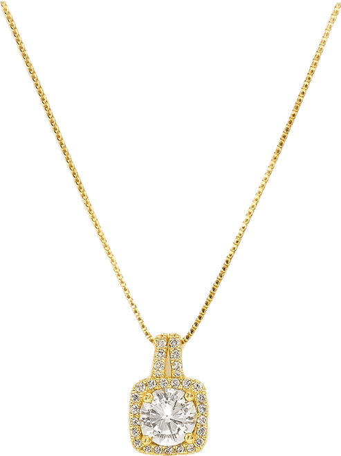 Elena Halo Pendant Necklace Gold & White Gold Plated