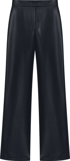 Women's Coated Faux Leather Wide Leg Pull On Pant
