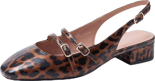 Cassian | Low Block Heel Double Strap Mary Jane Slingback