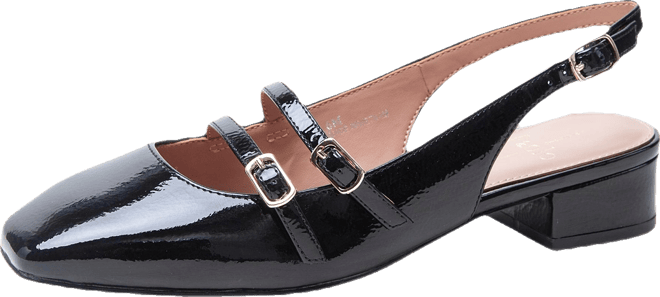Cassian | Low Block Heel Double Strap Mary Jane Slingback