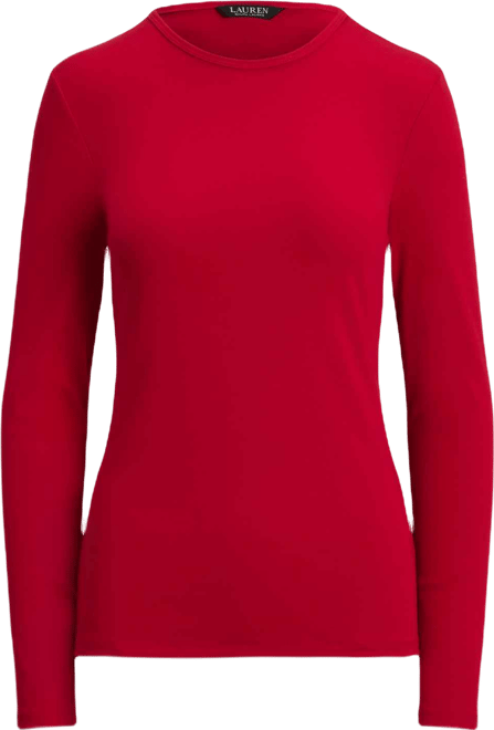 Cotton-Blend Long-Sleeve Top
