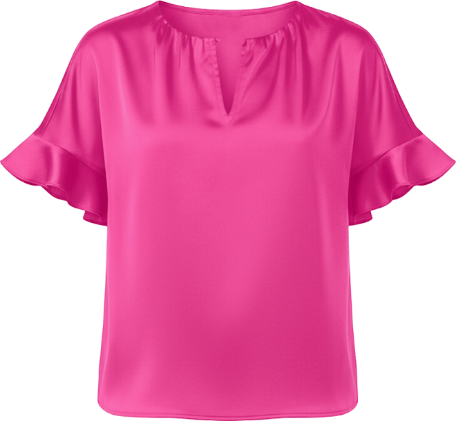 Women's Short-Sleeve Flutter Blouse