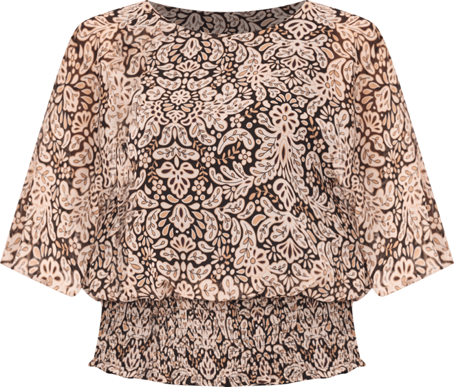 Women's Smocked-Waist Top