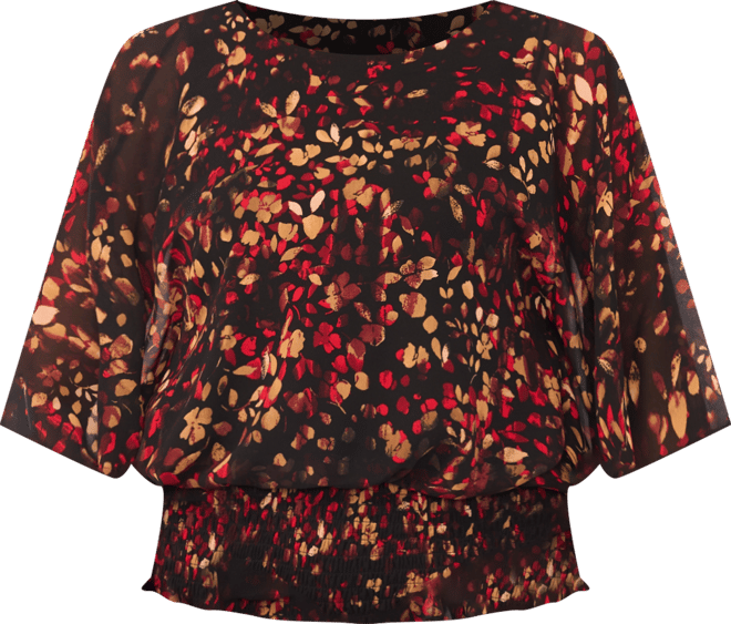 Women's Smocked-Waist Top