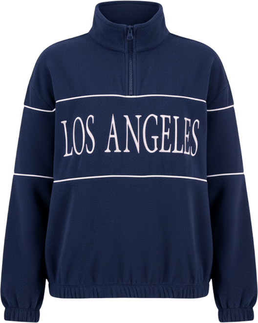 Juniors' Los Angeles Quarter-Zip Fleece Top