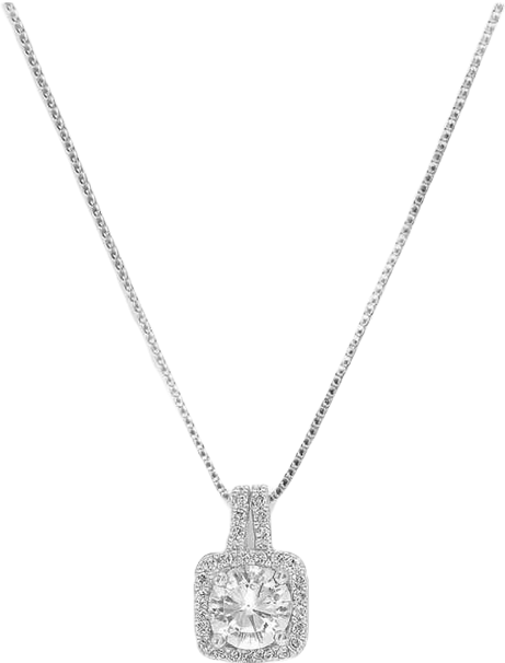 Elena Halo Pendant Necklace Gold & White Gold Plated