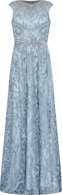 Women's Tiered Floral Print Cut-Out Chiffon Gown