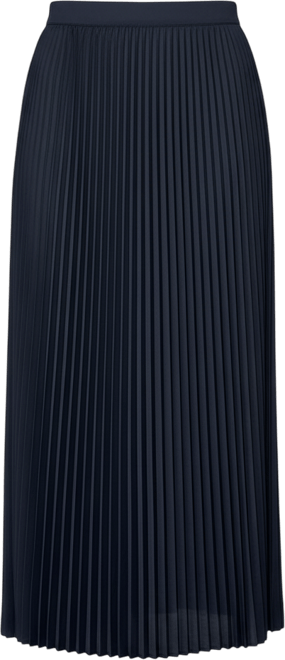 Women's Elegant Pleated Midi Skirt with Side Slit