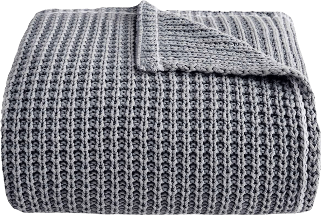 Luna Cotton Waffled Knit Throw Blanket, 50" x 70"