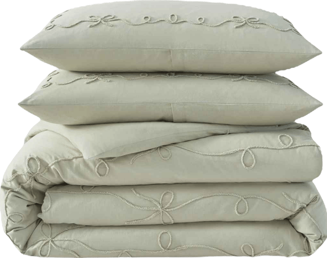 Sasha Bows Embroidered 3-Pc. Duvet Cover Set, King