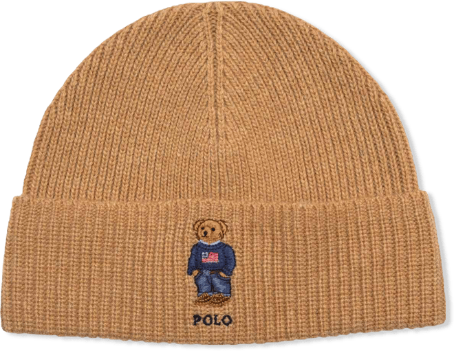 Men's Solid Flag Bear Beanie