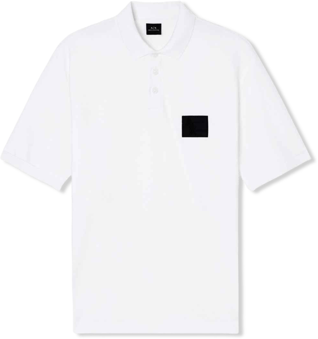 Men's A X Box Mercerized Cotton Pique Polo Shirt