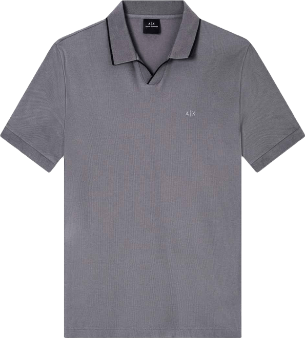 Men's Johnny Collar Pique with Collar Tipping Polo Shirt