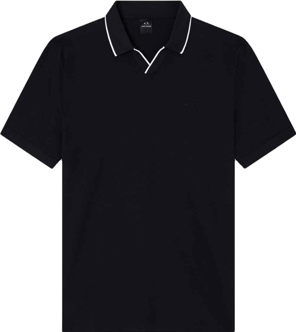 Men's Johnny Collar Pique with Collar Tipping Polo Shirt