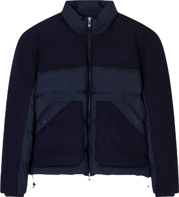 Men's Quilted Color Block Puffer Coat