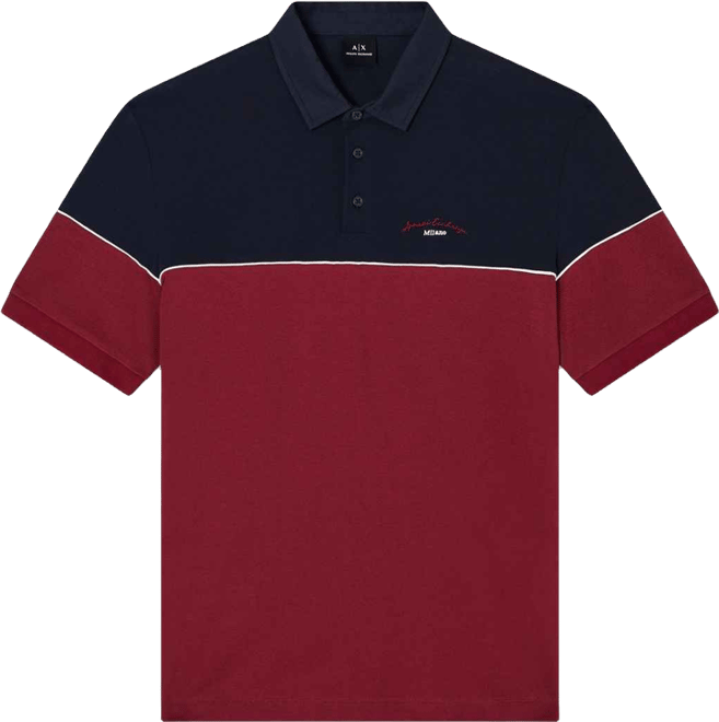 Men's Color Block Pique Polo Shirt