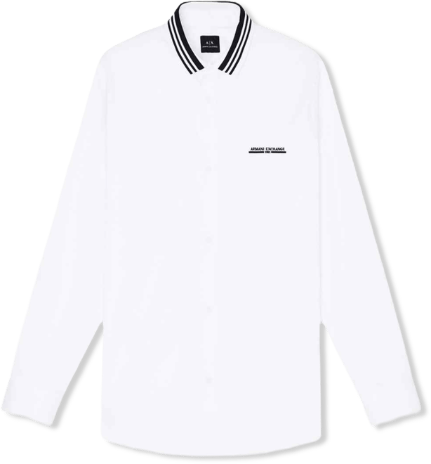 Men's Long Sleeve with Collar Tipping Woven Dress Shirt