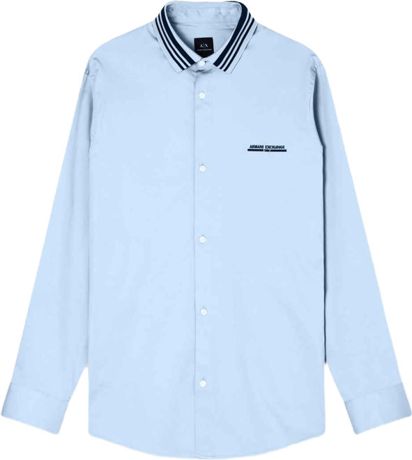 Men's Long Sleeve with Collar Tipping Woven Dress Shirt