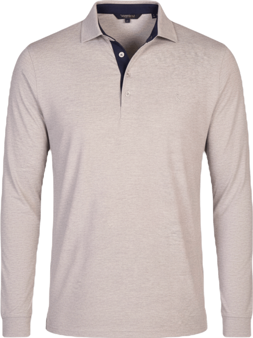Men's Brushed Melange Super Soft Long Sleeve Polo